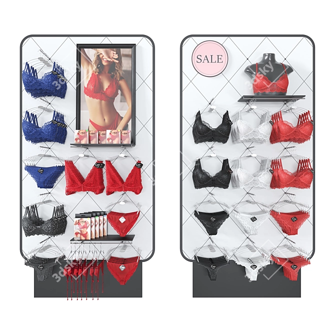 Lingerie Display Set with Mannequin 3D model image 1