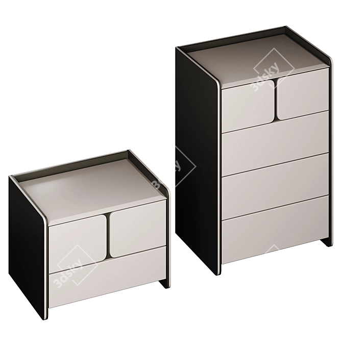 Milan Bedside Table, Chest 3D model image 4