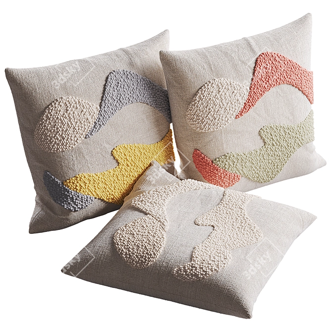 Kanju Karoo Cloud Throw Pillow 3D model image 1