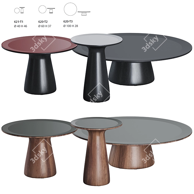 Modern 3D Model Foster 620 Side Tables 3D model image 1