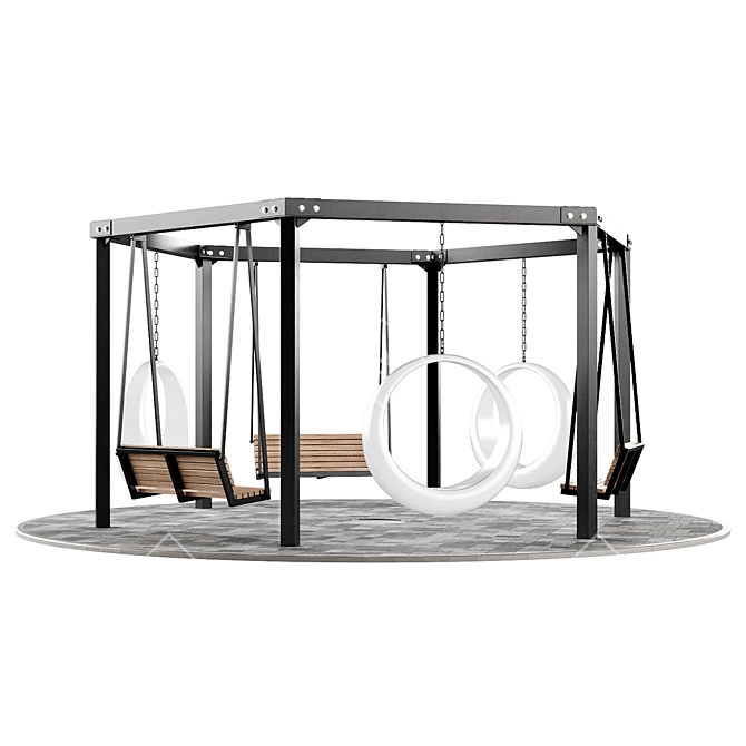  Pergola Set with Swings 3D model image 3