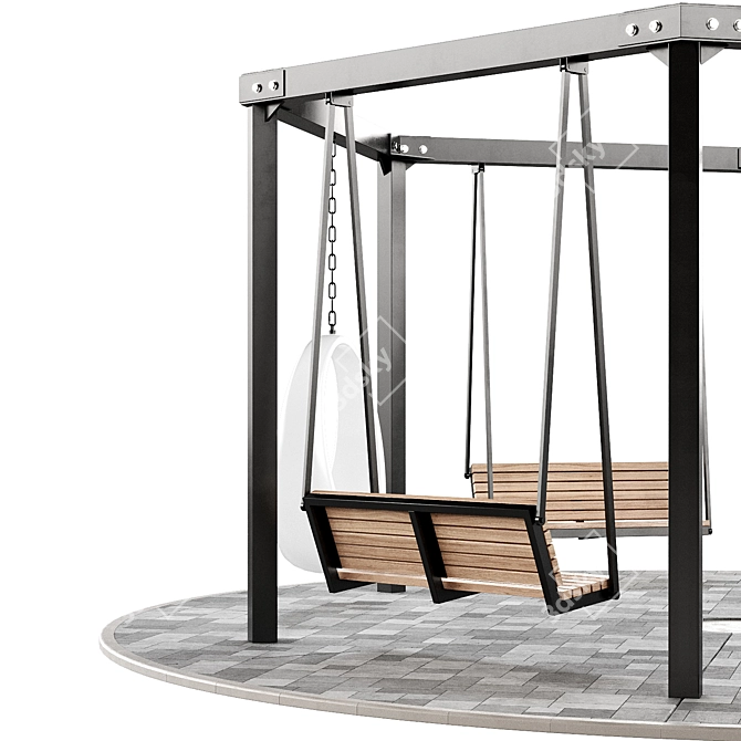  Pergola Set with Swings 3D model image 4