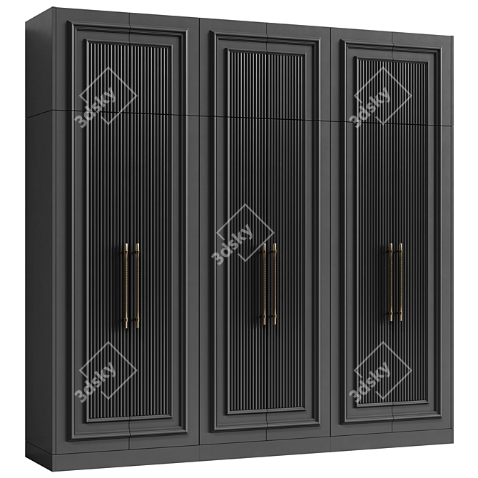 Neo-Classical Modular Cabinet 14 3D model image 3