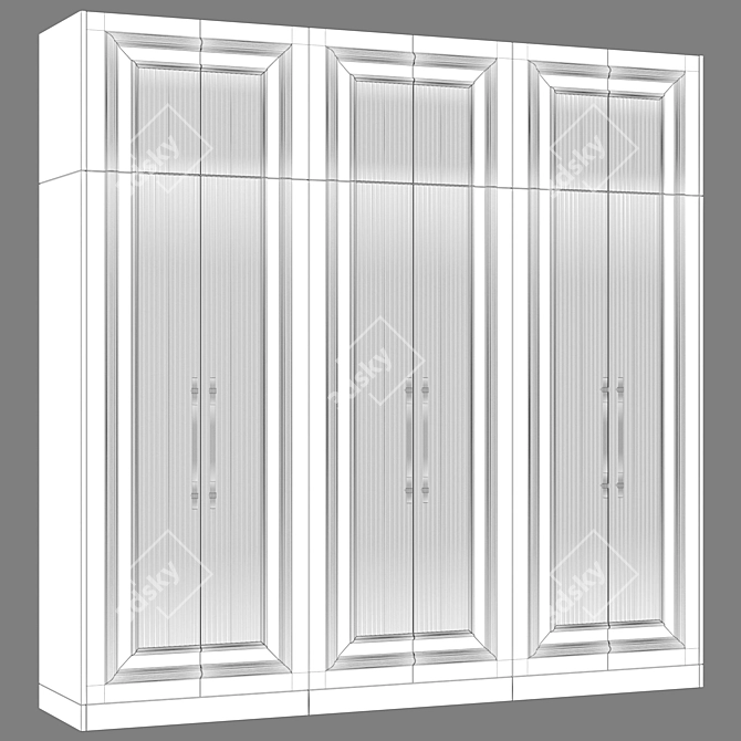 Neo-Classical Modular Cabinet 14 3D model image 5