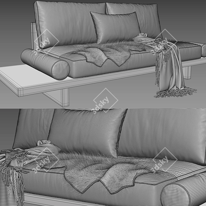 Modern Zen Sofa 3D Model 3D model image 5