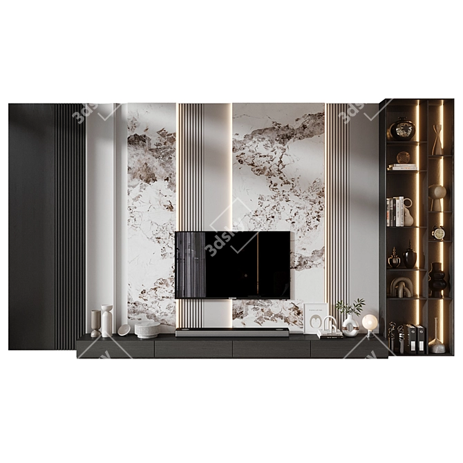 Modern Living Room TV Shelf 3D model image 4