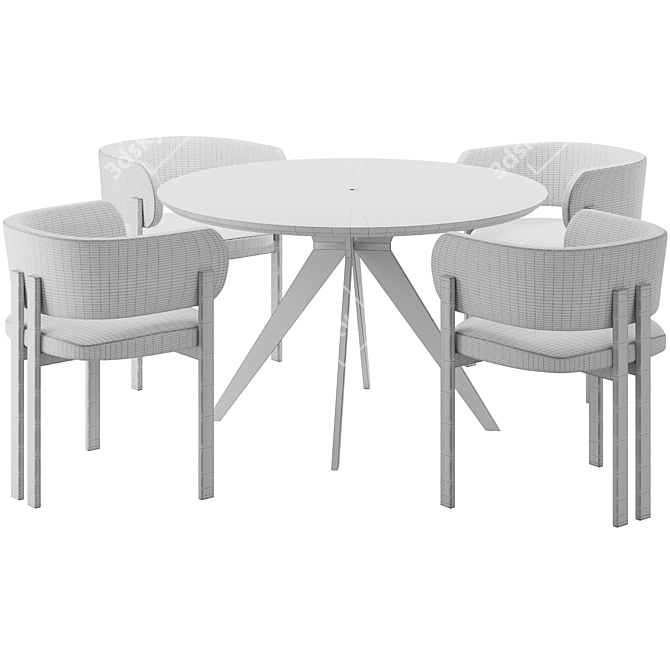 Modern Bay Dining Chair Set 3D model image 6