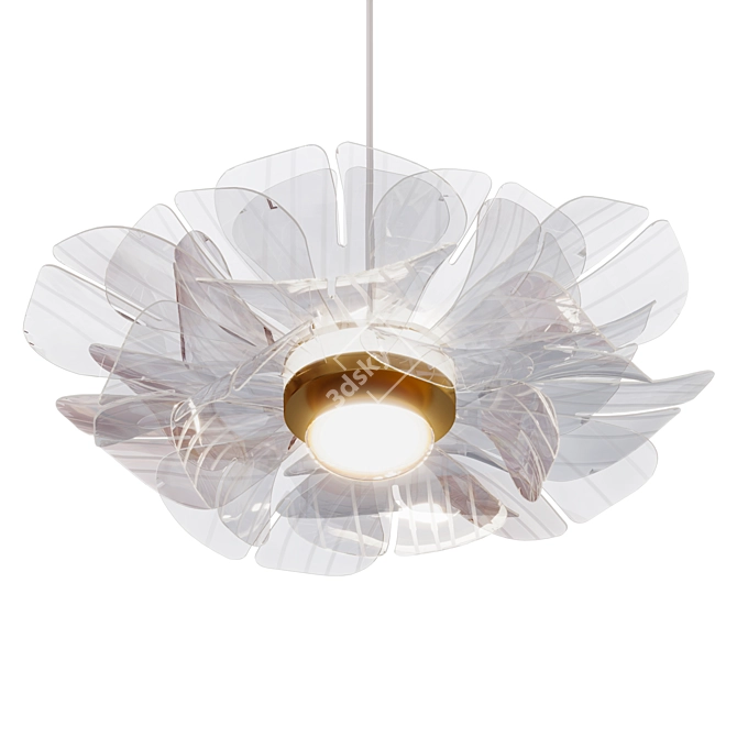  Acrylic Petal Flower Pendant Light 3D model image 2