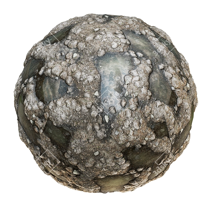 Stone Earth with Puddles Texture 3D model image 2