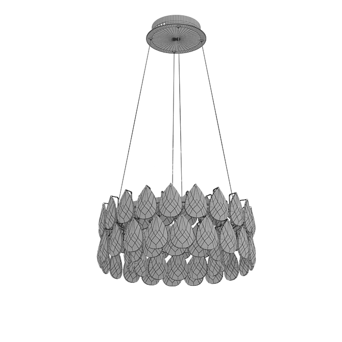 Stunning Crystal LED Pendant Chandelier 3D model image 2