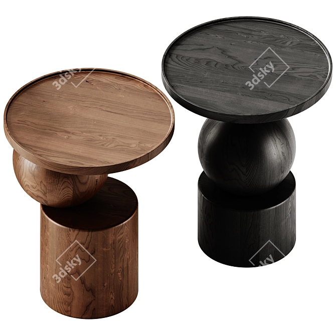 Modern Round Side Table 19.7 3D model image 2