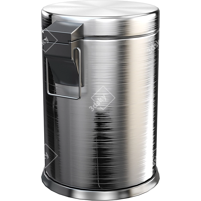 Sleek Metal Trash Can 3D model image 2