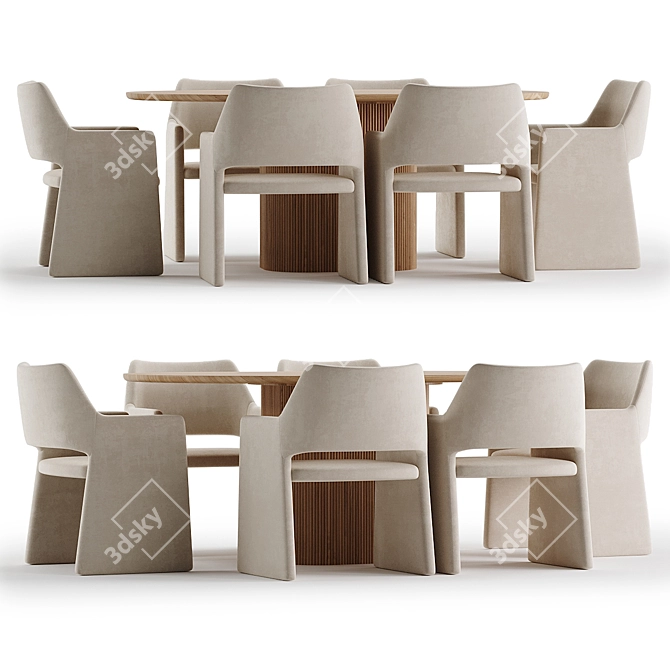 Modern Dining Set 2017 Corona 3D model image 4