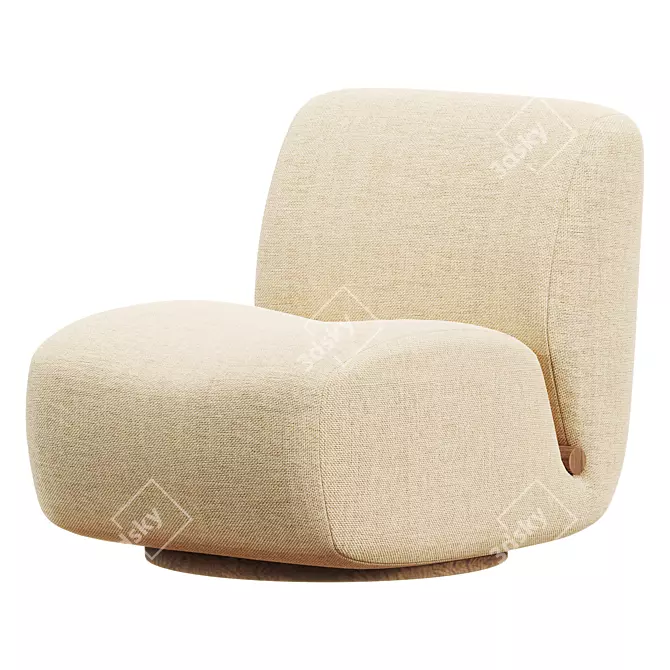 Contemporary Siedell Swivel Chair 3D model image 2