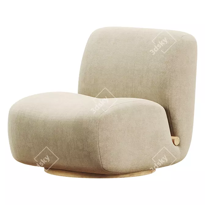 Contemporary Siedell Swivel Chair 3D model image 3