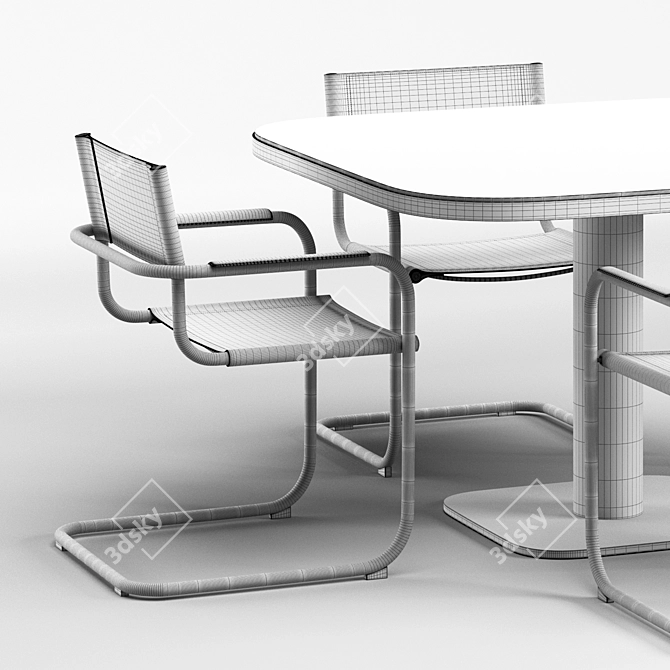 Modern Dining Set: Winset Chair & Lixfeld Table 3D model image 2