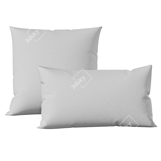 Floral Cushion Set - Various Sizes 3D model image 6