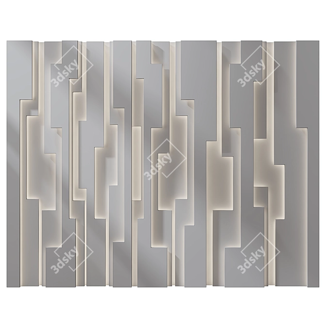 Modern Wall Panel Decor Set 3D model image 2