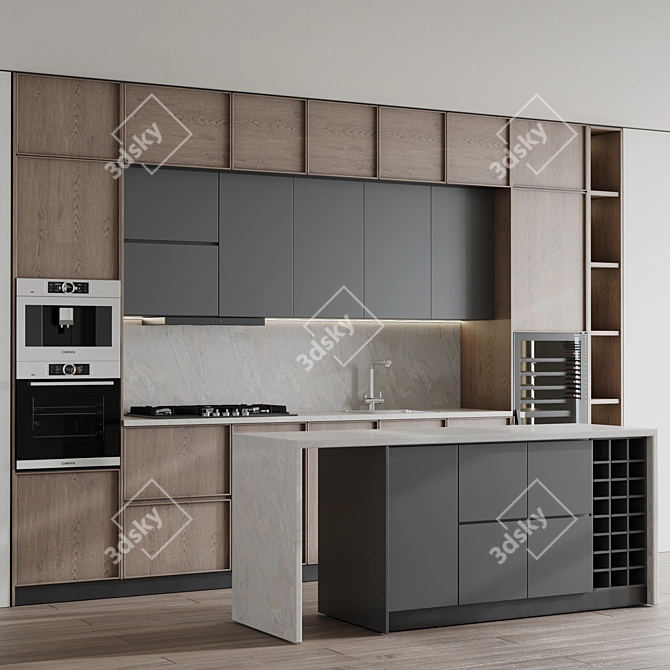 Modern Bosch Kitchen Appliance Set 3D model image 2