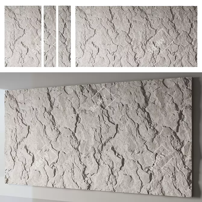 Seamless Rock Slab Wall Art 3D model image 4