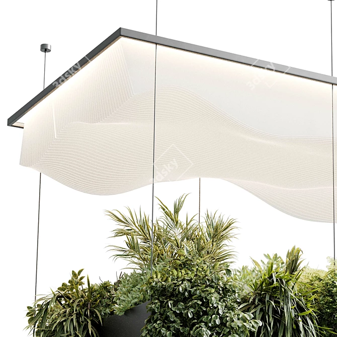 Illuminated Rectangle Plant Pendant Lighting 3D model image 5