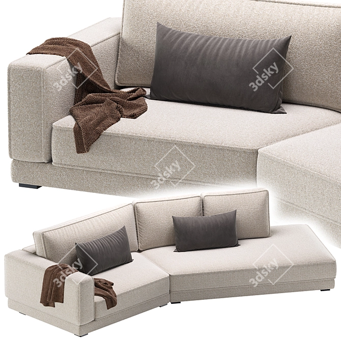 Elegant HARPER Sofa by Cazarina 3D model image 3