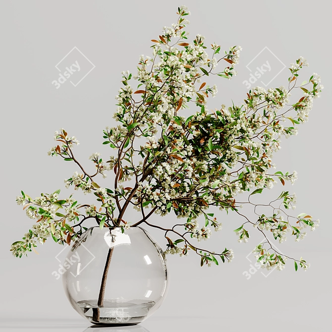 Nature's Bloom Bouquet Vase 3D model image 4