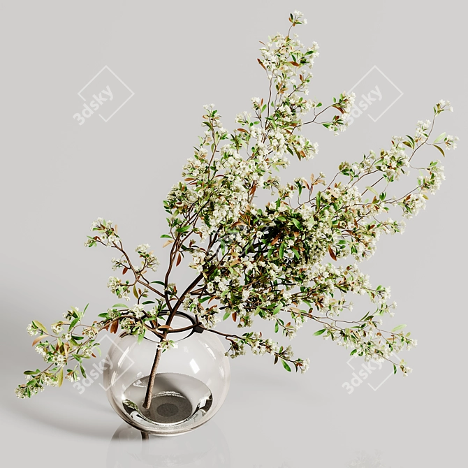 Nature's Bloom Bouquet Vase 3D model image 5