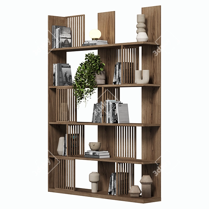 Modular Bookcase Cabinet Shelves 0125 3D model image 2