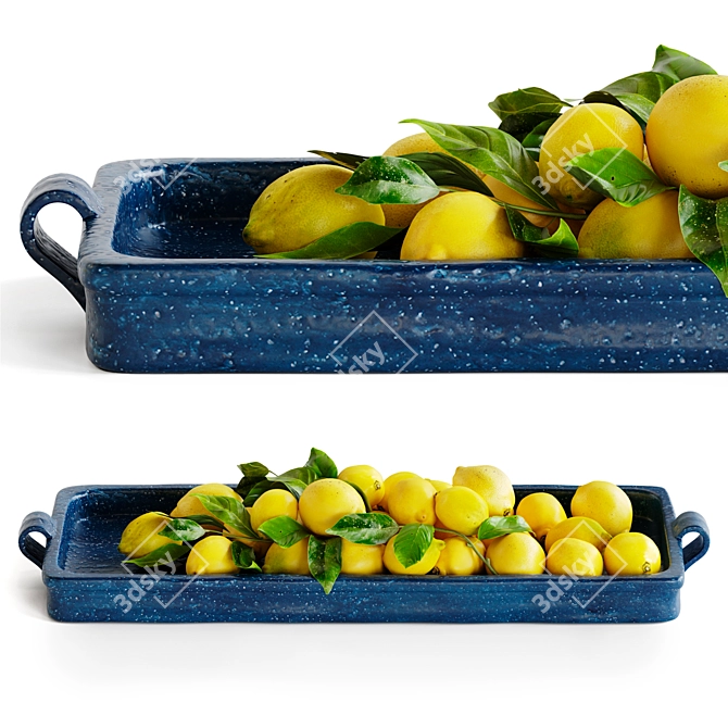 Title: Lemon Tray for Corona Render 3D model image 1