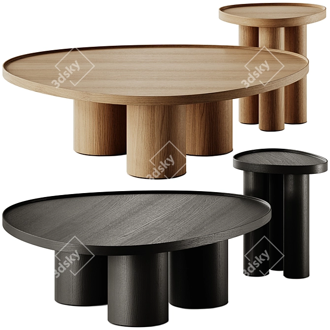 AM PM Brasero Side Tables 3D model image 1