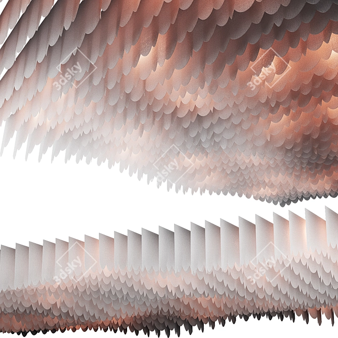 Textile Wave Ceiling Panel 3D model image 1