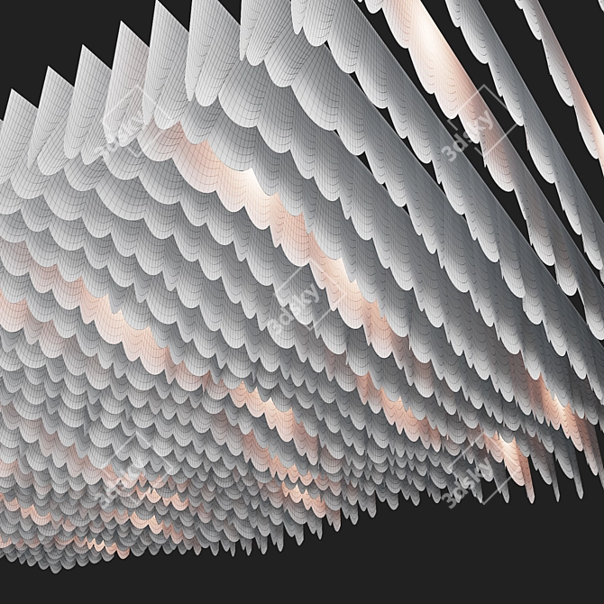 Textile Wave Ceiling Panel 3D model image 6