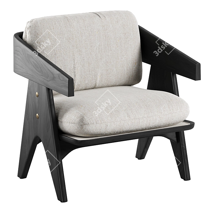 Smooth Design Star Armchair 3D model image 2