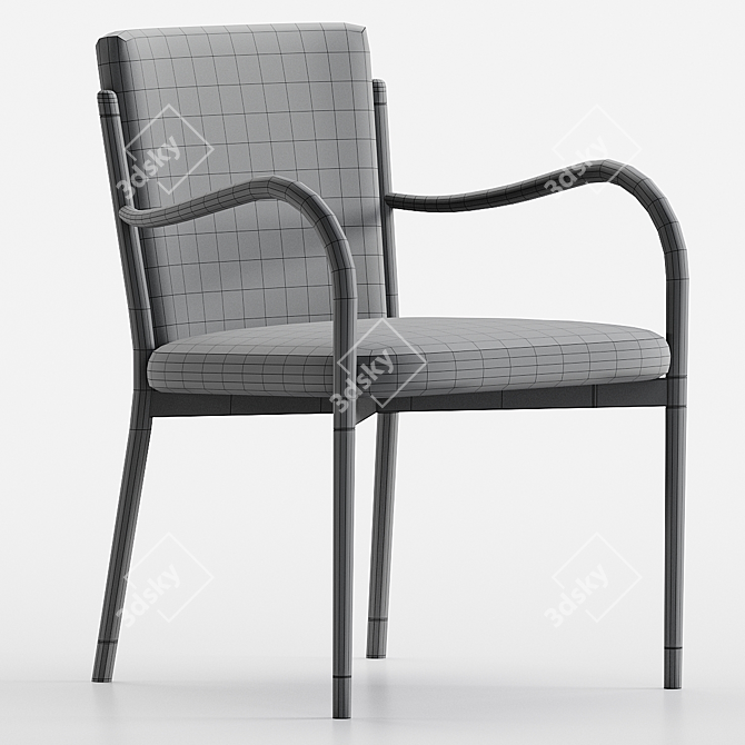 Luxurious Olive Green Velvet Armchair 3D model image 5