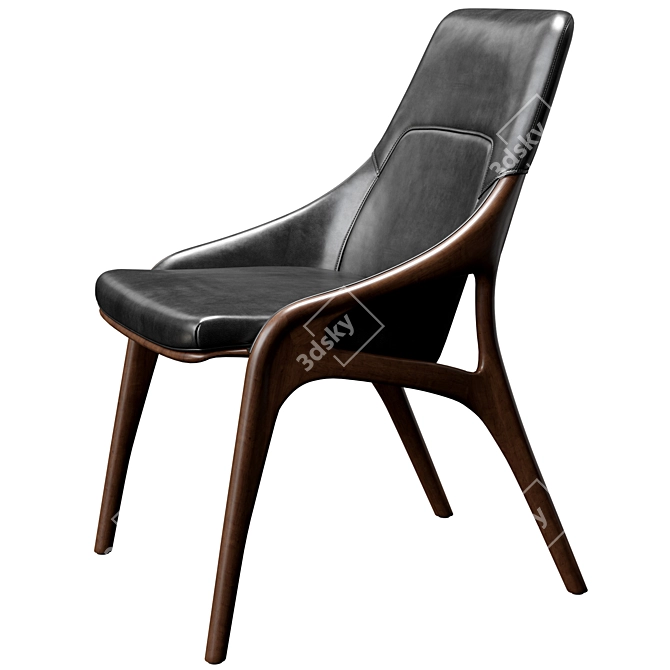 Luxury Leather Art Chair Canaletto 3D model image 1