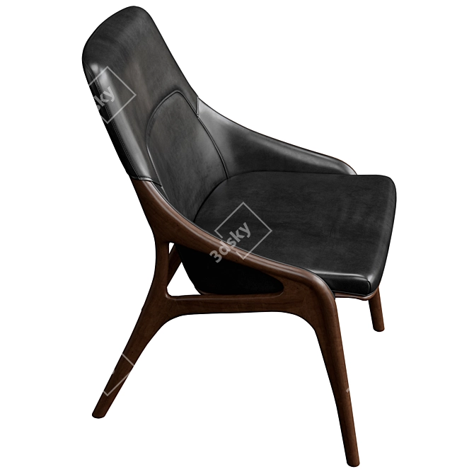 Luxury Leather Art Chair Canaletto 3D model image 5