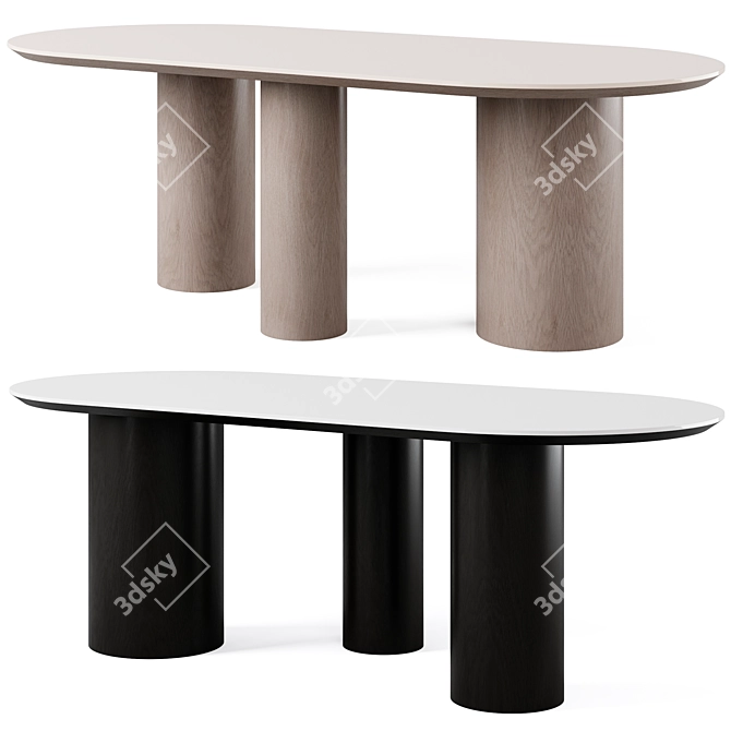 Elegance Dining Table Cazarina 3D model image 1