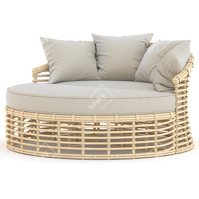 Resin Wicker Round Daybed 3D model image 1