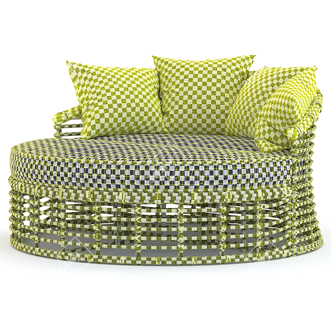 Resin Wicker Round Daybed 3D model image 5