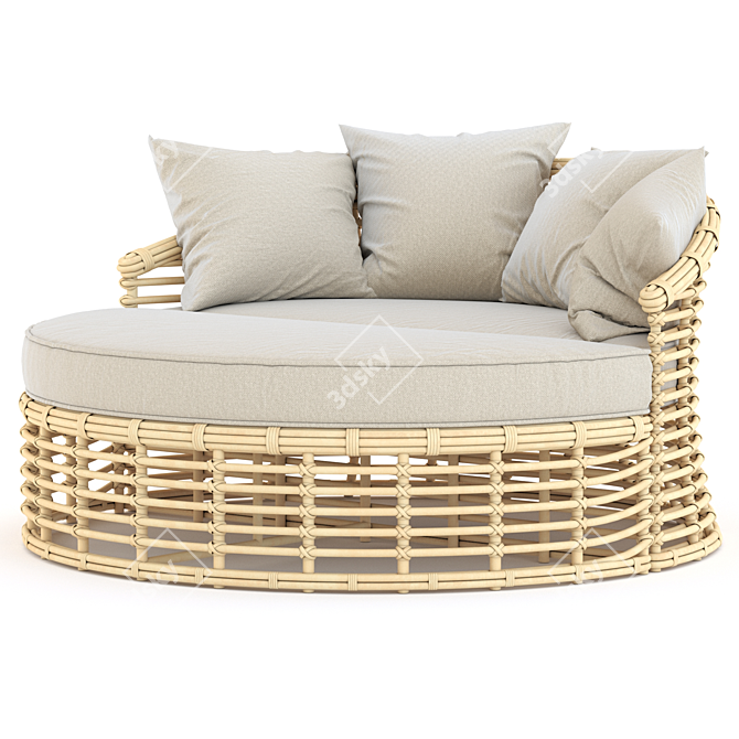 Resin Wicker Round Daybed 3D model image 6