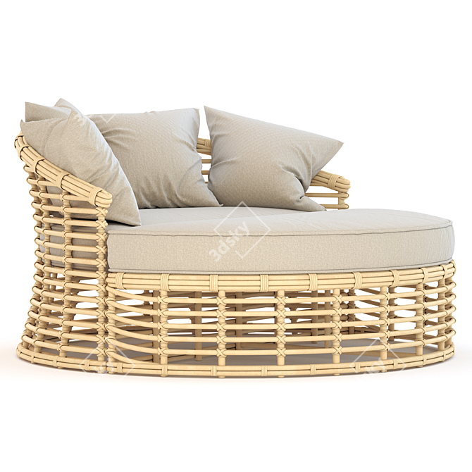 Resin Wicker Round Daybed 3D model image 7