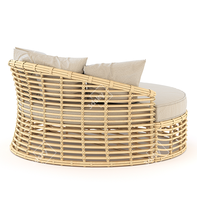 Resin Wicker Round Daybed 3D model image 8