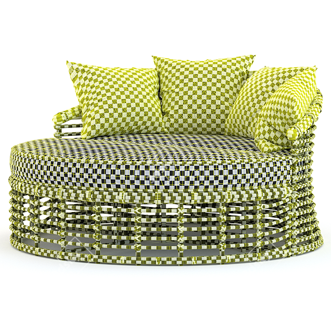 Resin Wicker Round Daybed 3D model image 9