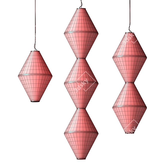 Modern LED Glass Pendant Lamps 3D model image 7