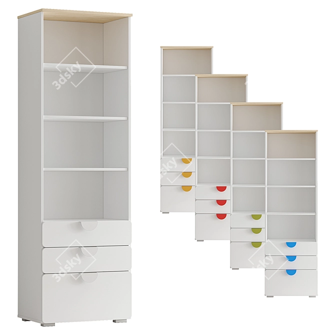 Milna Children's Shelving Set 3D model image 6