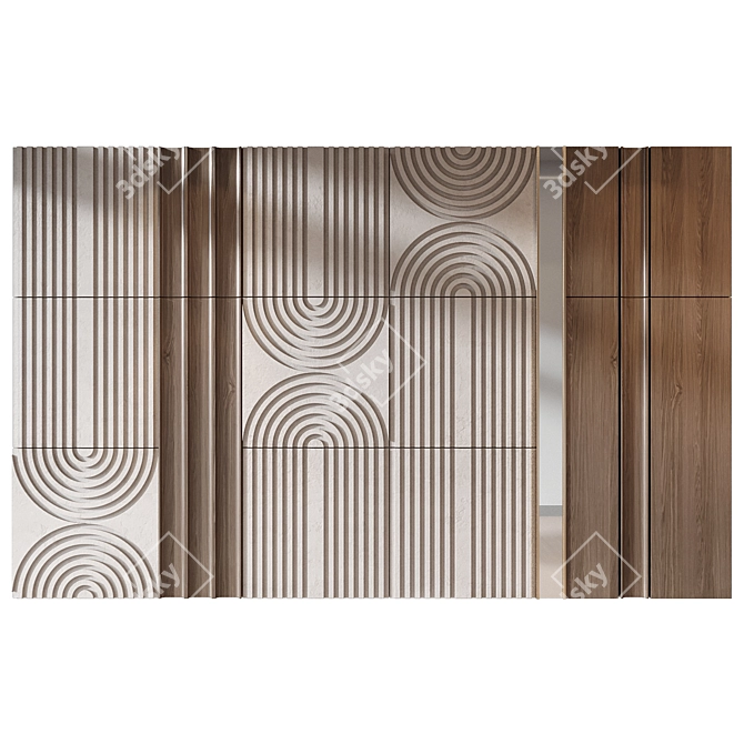 Elegant Wood Panel 0102 3D model image 1