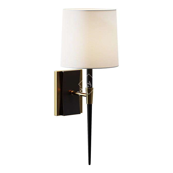 Metallic Elegance Bronze Sconce 3D model image 1