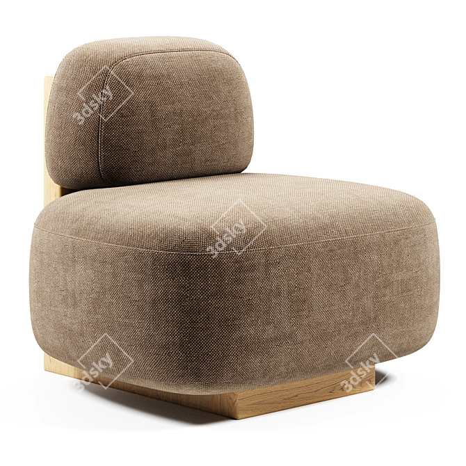 Modern Elegance with Yoshida Armchair 3D model image 1