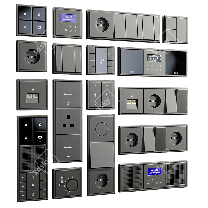 Jung LS 990 Collection: Switches & Sockets 3D model image 1